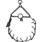 Prong Training Collar for Dogs with Stainless Steel Black Finish, Assembly Chain, Swive — 2.25mm (for dogs up to 40lbs) / 16"