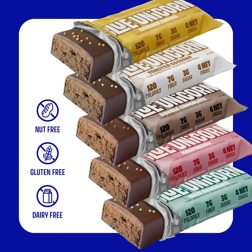 Protein Bar Variety Pack, 10 Soft and Fluffy Bars in Five Flavors with 15 Grams of Protein per Bar