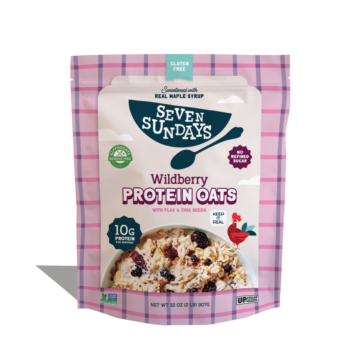 Protein Oats with Wild Berries, Tart Cherries, Chia, Flax and Maple Syrup, 32oz Bag or Case of 4 — 32oz Bag