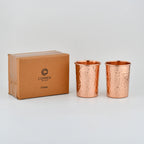 Pure Copper Drinking Cups Set of Two, Handmade in India