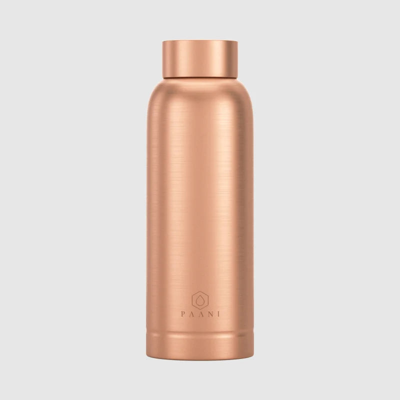 Pure Copper Water Bottle in 700ml or 900ml Sizes with Protective Sleeves and Optional Custom Engravi — 700ML / No Sleeve / No
