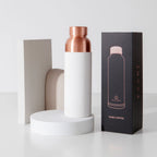 Pure Copper Water Bottle in 700ml or 900ml Sizes with Protective Sleeves and Optional Custom Engraving