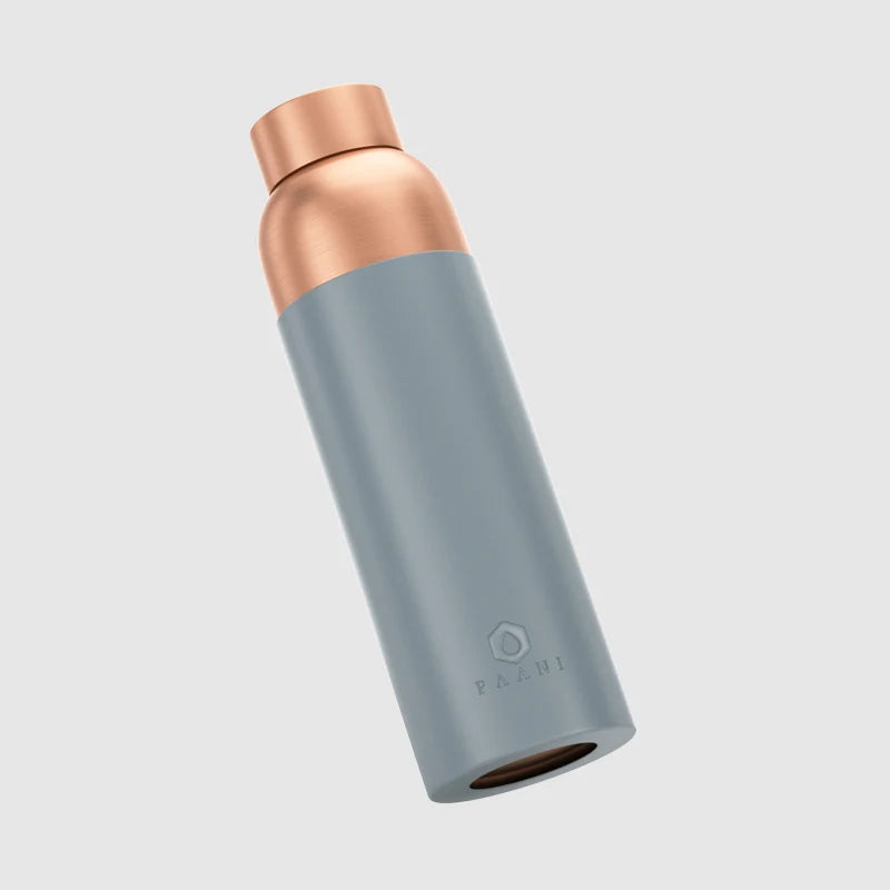 Pure Copper Water Bottle in 700ml or 900ml Sizes with Protective Sleeves and Optional Custom Engraving