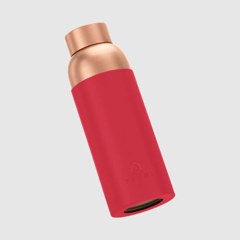 Pure Copper Water Bottle in 700ml or 900ml Sizes with Protective Sleeves and Optional Custom Engraving