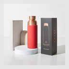 Pure Copper Water Bottle in 700ml or 900ml Sizes with Protective Sleeves and Optional Custom Engraving