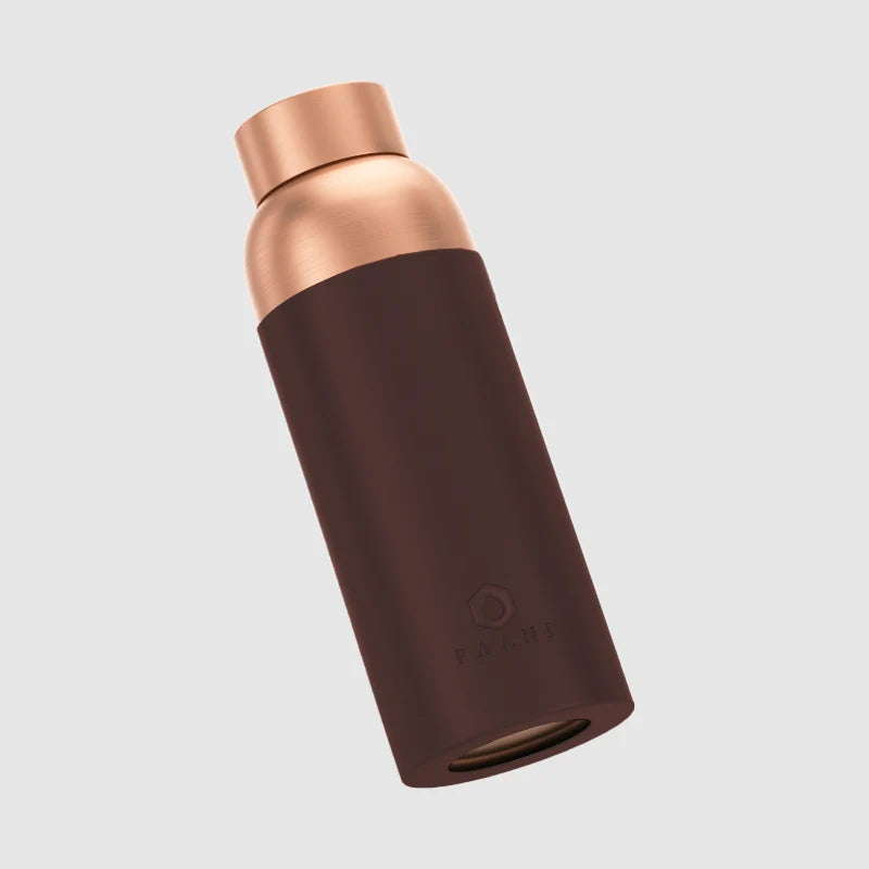 Pure Copper Water Bottle in 700ml or 900ml Sizes with Protective Sleeves and Optional Custom Engraving