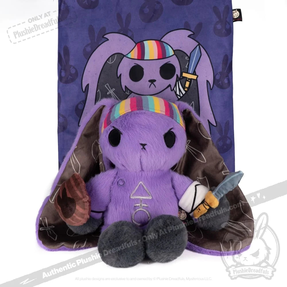 Purple Bunny Plush for Cancer Awareness, a 57 cm Rabbit Companion Set Including a Sturdy Tote Bag
