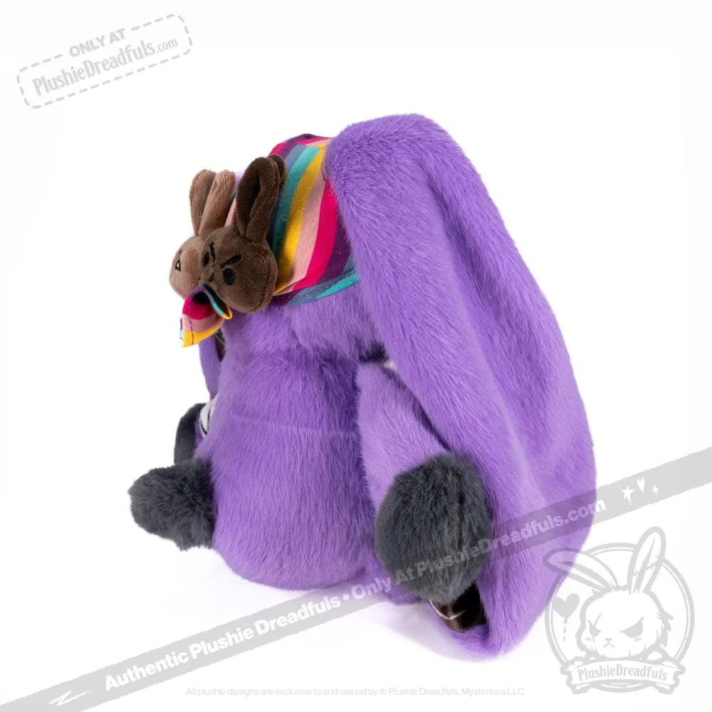 Purple Bunny Plush for Cancer Awareness, a 57 cm Rabbit Companion Set Including a Sturdy Tote Bag