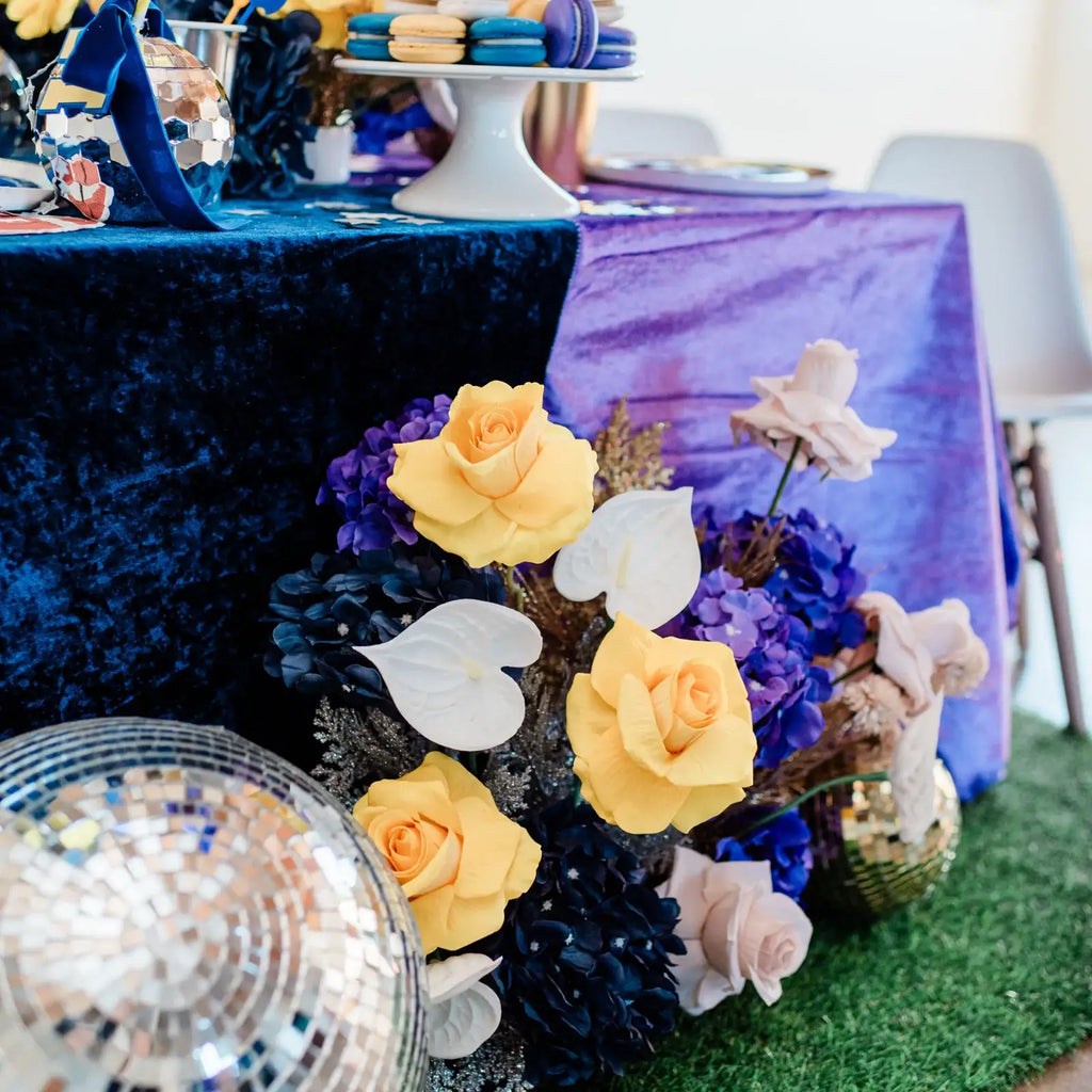 Purple Velvet Rectangular Tablecloth, 90 x 132 Inch Seamless