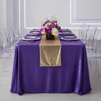 Purple Velvet Rectangular Tablecloth, 90 x 132 Inch Seamless
