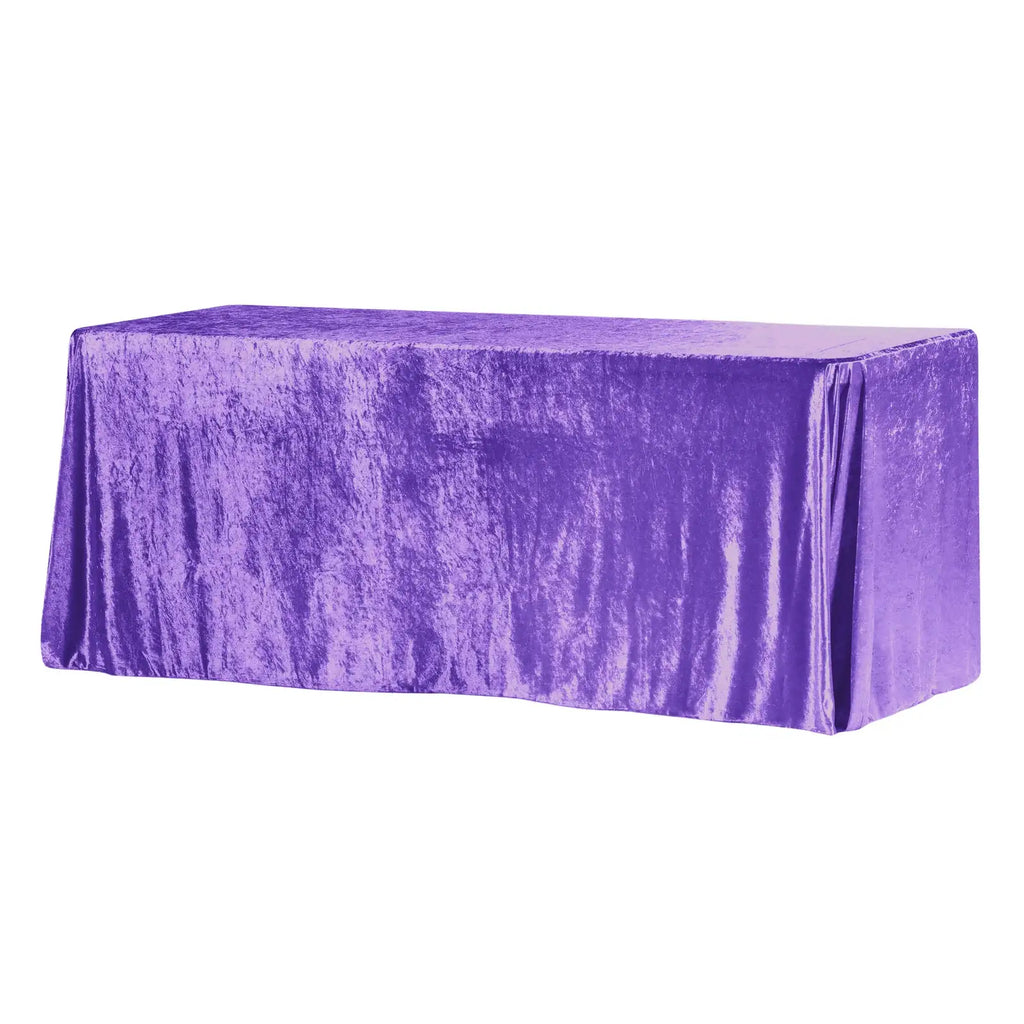 Purple Velvet Rectangular Tablecloth, 90 x 132 Inch Seamless