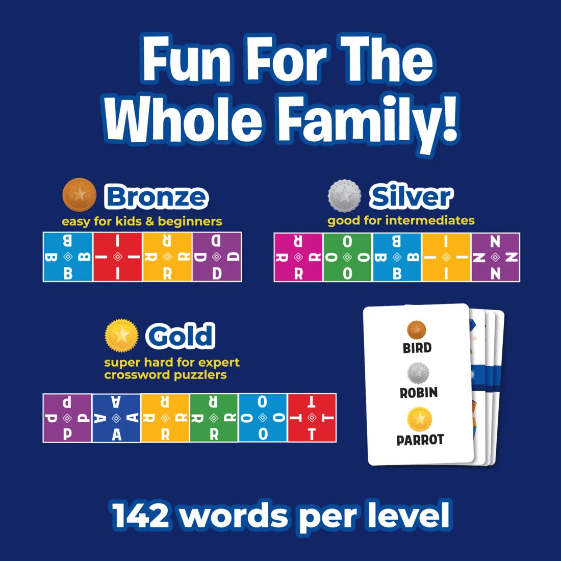 Puzzle Game Bundle for Ages 4+ Featuring Three Games for Word Puzzles, Pattern Matching and Tower Building