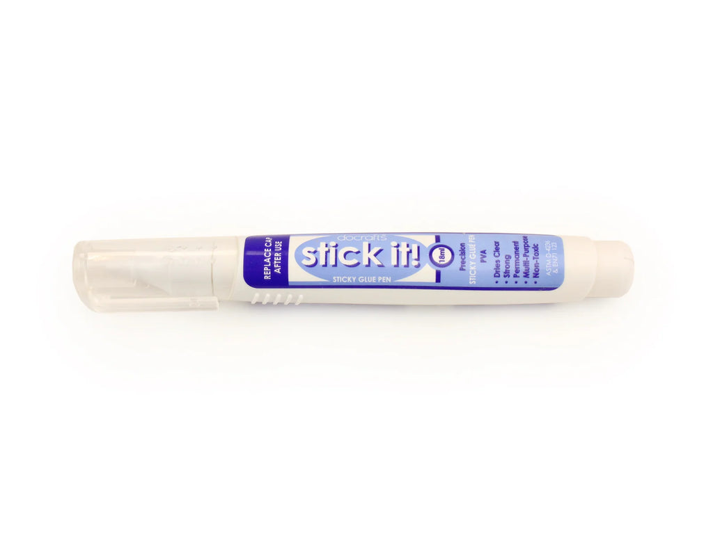 PVA Glue, Pen 18ml - white in bottle, dries