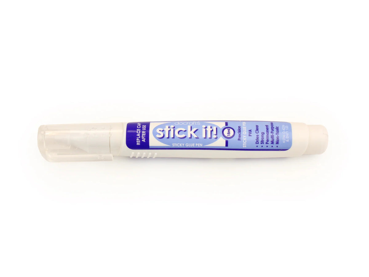 PVA Glue, Pen 18ml - white in bottle, dries