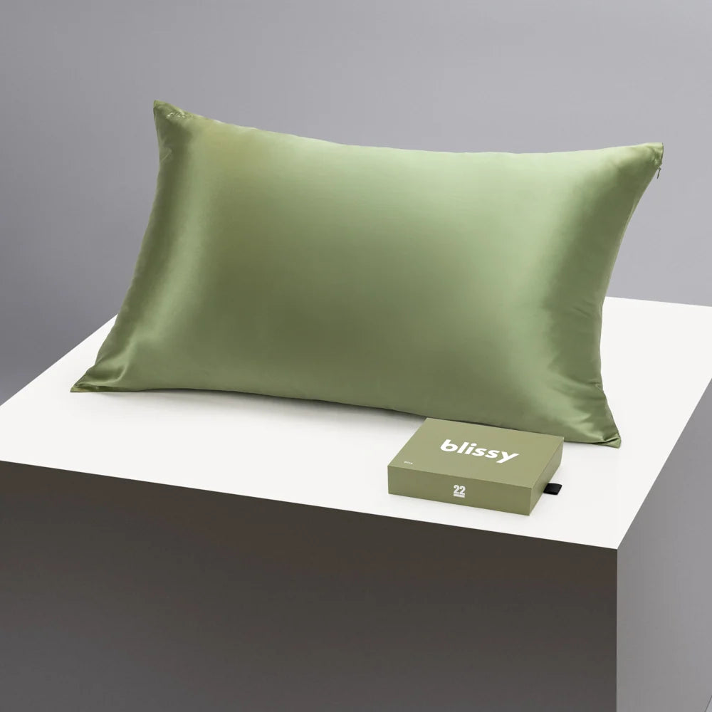 Queen Size Olive Silk Pillowcase in 22-Momme 100% Pure Mulberry