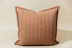 Quilted Euro Pillow Cover in Terracotta with Smooth Zipper Closure for Layered Bedroom and Living Room Styling