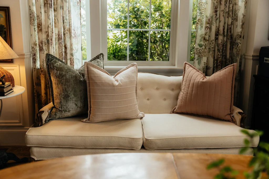Quilted Euro Pillow Cover in Terracotta with Smooth Zipper Closure for Layered Bedroom and Living Room Styling
