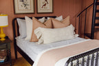 Quilted Euro Pillow Cover in Terracotta with Smooth Zipper Closure for Layered Bedroom and Living Room Styling
