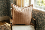 Quilted Euro Pillow Cover in Terracotta with Smooth Zipper Closure for Layered Bedroom and Living Room Styling