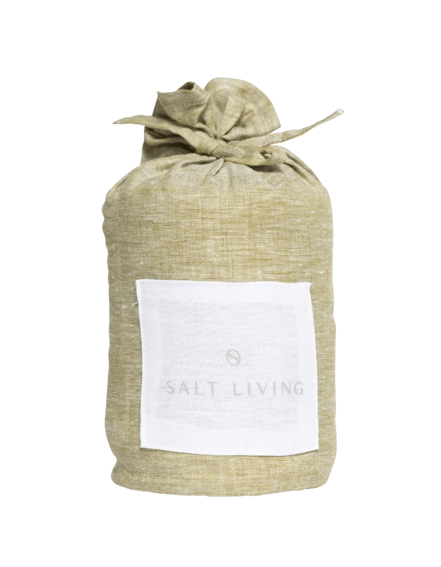 Quilted Linen Pillow Sham with Envelope Opening, Striped Edge and Standard or King Size · quilted pillow sham