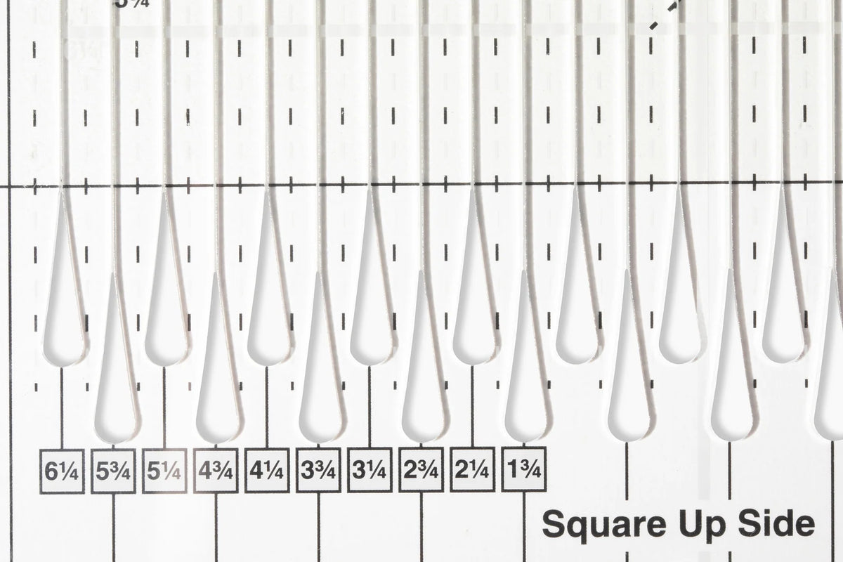 Quilting Ruler for Precise Quarter-Inch Trimming, Eighth-Inch Markings and HST, QST, and Flying Geese Blocks