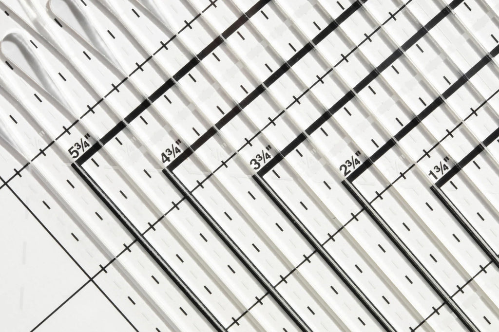 Quilting Ruler for Precise Quarter-Inch Trimming, Eighth-Inch Markings and HST, QST, and Flying Geese Blocks