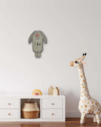 Rabbit Pendulum Wall Clock with Silent Quartz Movement and a Playful Swinging Nose and Legs for Kids