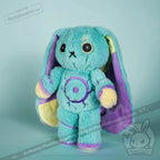 Rabbit Plush Stuffed Animal with Epilepsy-Inspired Details, Mismatched Ear Patterns and Included Tote Bag