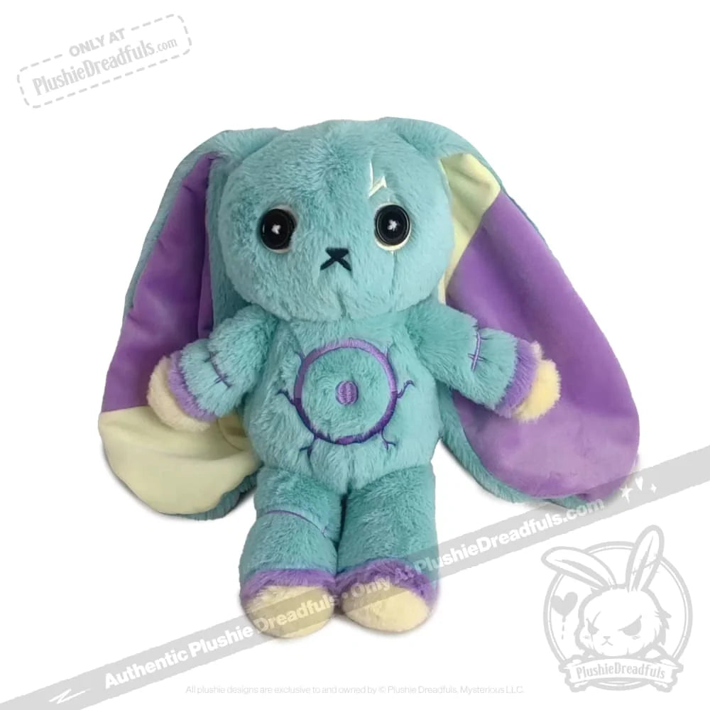 Rabbit Plush Stuffed Animal with Epilepsy-Inspired Details, Mismatched Ear Patterns and Included Tote Bag