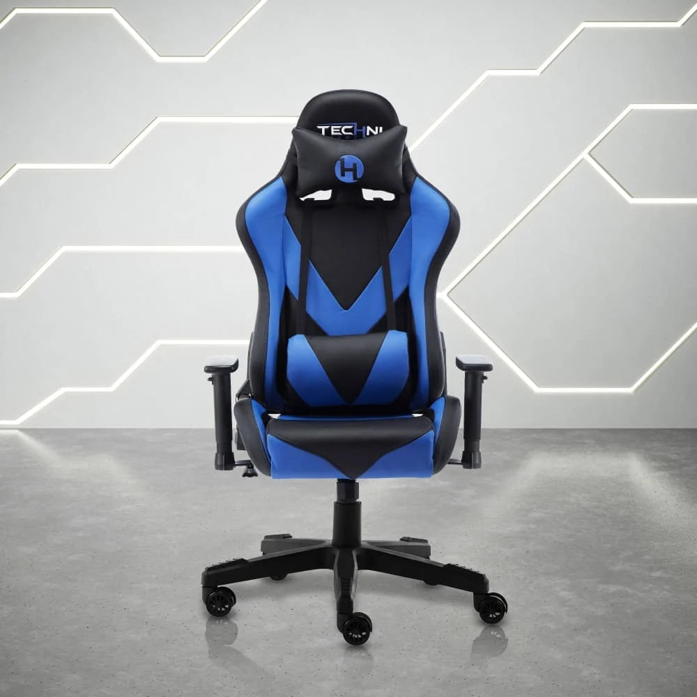 Racer-Style Gaming Chair, Blue