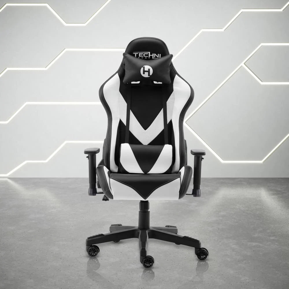 Racer-Style Gaming Chair, White