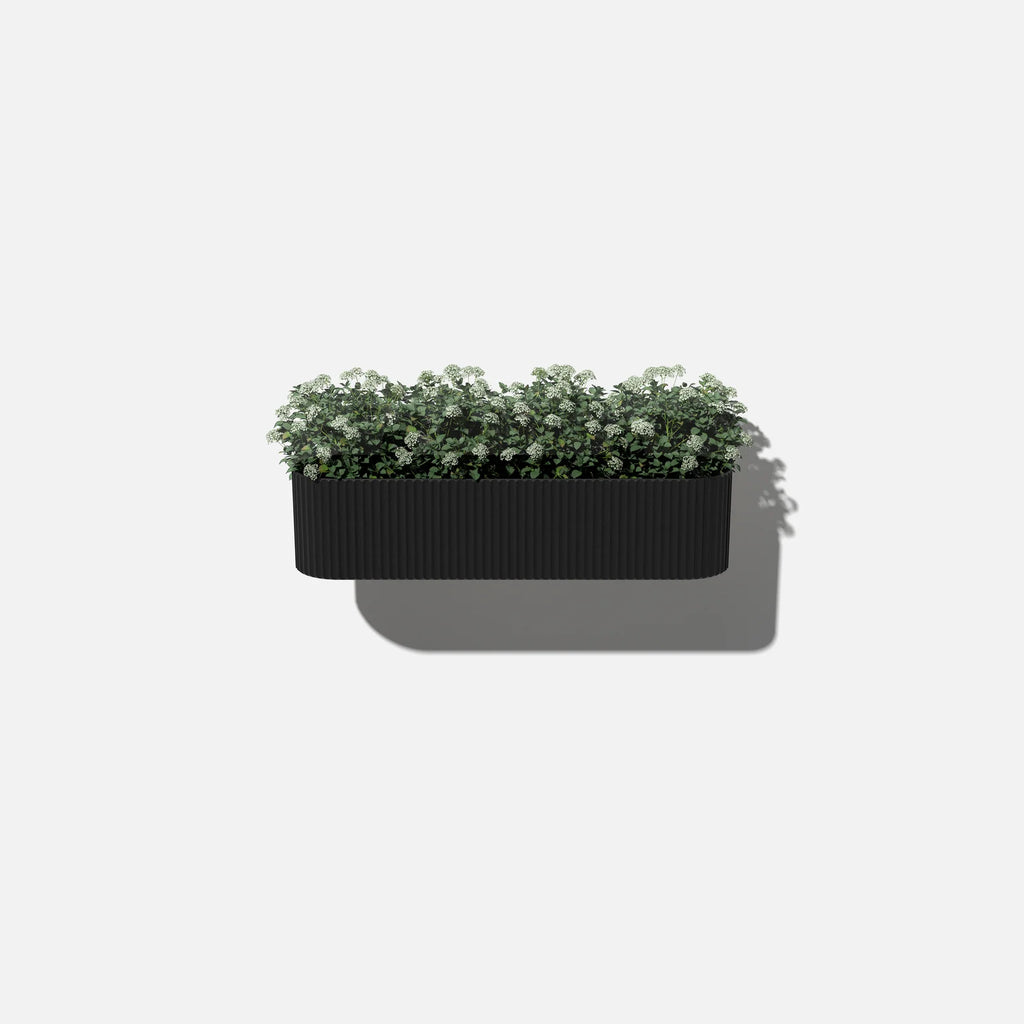 Railing Planter with Fluted Texture for Hanging Flora and Colorful Flowers, Designed for Inward-Facing Use