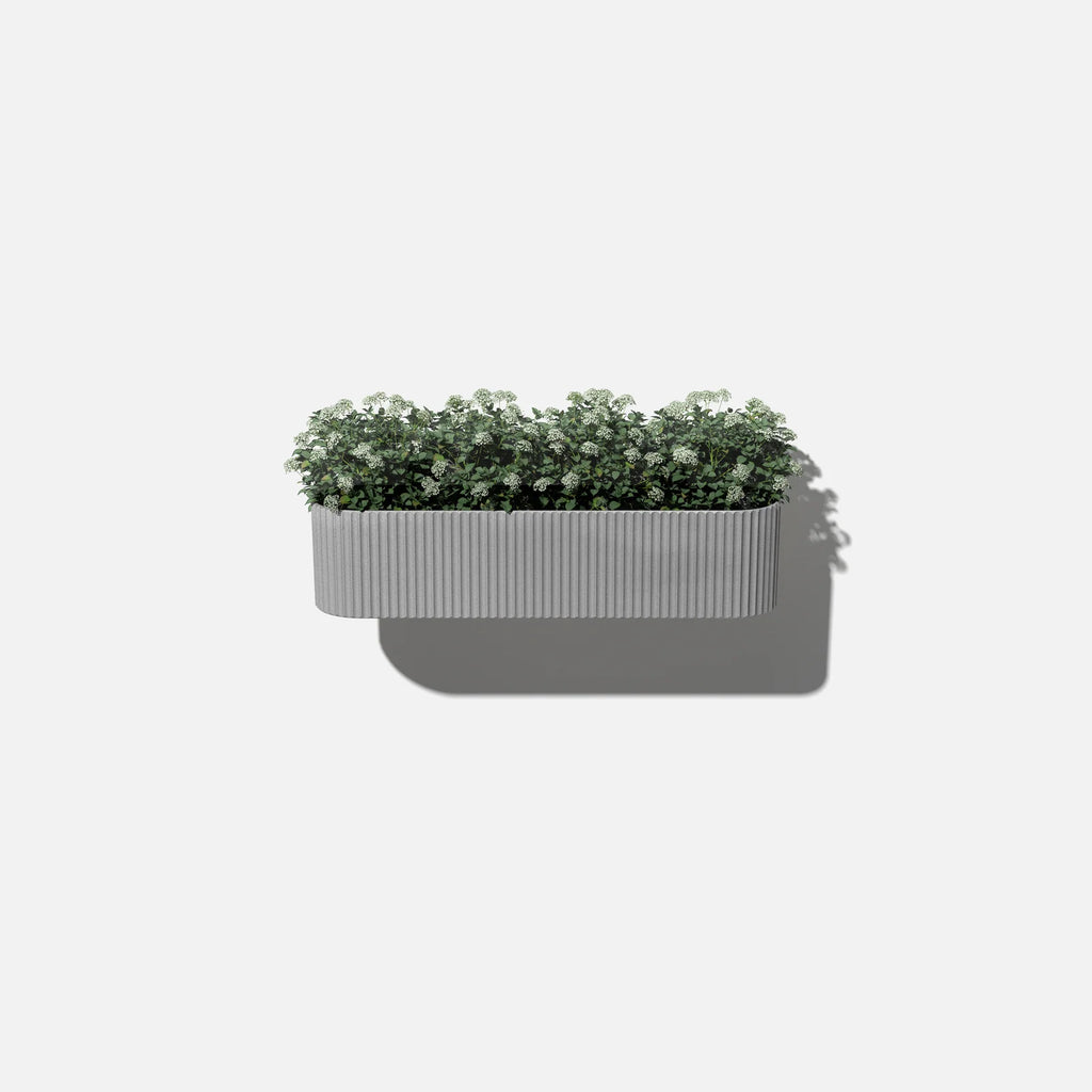 Railing Planter with Fluted Texture for Hanging Flora and Colorful Flowers, Designed for Inward-Facing Use