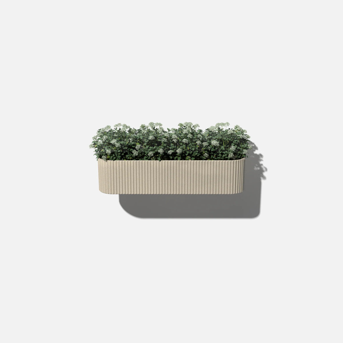 Railing Planter with Fluted Texture for Hanging Flora and Colorful Flowers, Designed for Inward-Facing Use