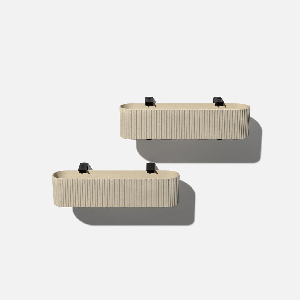 Railing Planter with Fluted Texture for Hanging Flora and Colorful Flowers, Designed for Inward-Facing Use
