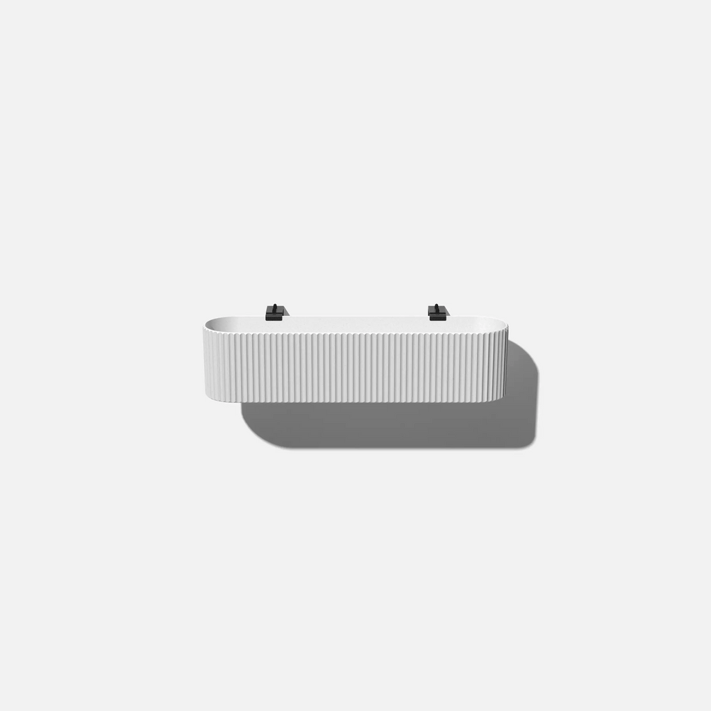 Railing Planter with Fluted Texture for Hanging Flora and Colorful Flowers, Designed for Inward-Facing Use