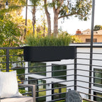 Railing Planter with Fluted Texture for Hanging Flora and Colorful Flowers, Designed for Inward-Facing Use