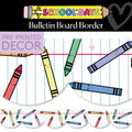Rainbow Crayon Bulletin Board Border on Classic Lined Paper, 21 Gloss-Finish Strips for Classroom Displays