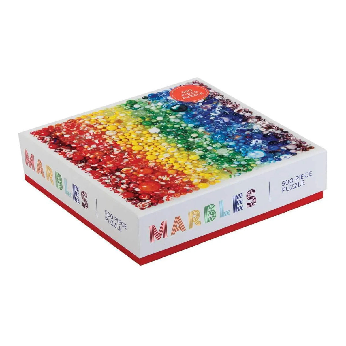 Rainbow Marbles 500 Piece Jigsaw Puzzle Featuring a Colorful Photograph in a 20 x 20 Inch Square