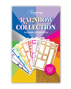 Rainbow Planner Sticker Book with 27 Pages, 400+ Functional Boxes and Colorful Productivity Designs
