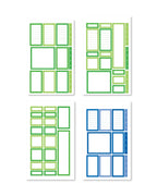 Rainbow Planner Sticker Book with 27 Pages, 400+ Functional Boxes and Colorful Productivity Designs