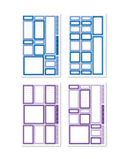 Rainbow Planner Sticker Book with 27 Pages, 400+ Functional Boxes and Colorful Productivity Designs