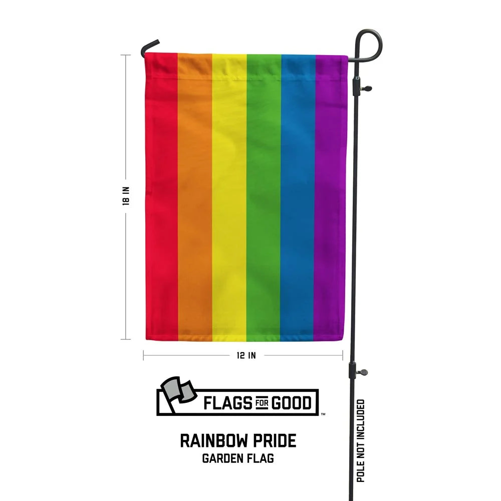 Rainbow Pride Garden Flag, 18 x 12 Inch Six-Stripe LGBTQ+ Outdoor