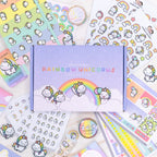 Rainbow Unicorn Planner Box Set with Dot-Grid Journal, Stickers, Washi Tape, Acrylic Ruler and Enamel Pin