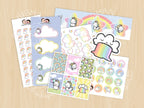 Rainbow Unicorn Planner Box Set with Dot-Grid Journal, Stickers, Washi Tape, Acrylic Ruler and Enamel Pin