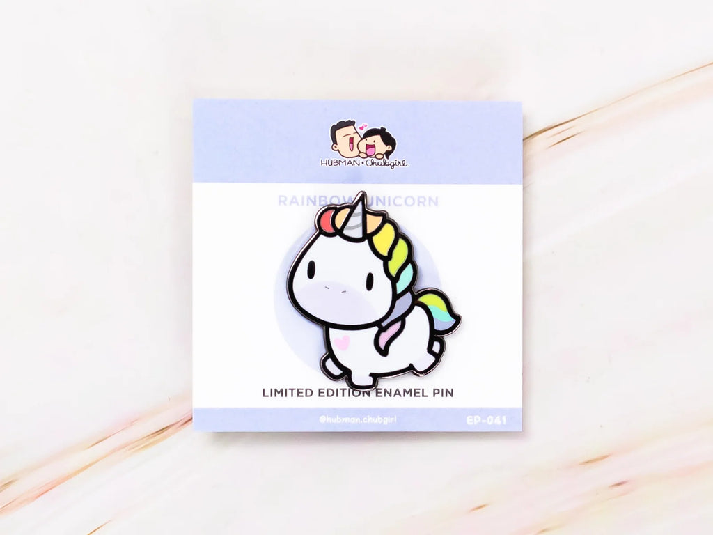 Rainbow Unicorn Planner Box Set with Dot-Grid Journal, Stickers, Washi Tape, Acrylic Ruler and Enamel Pin