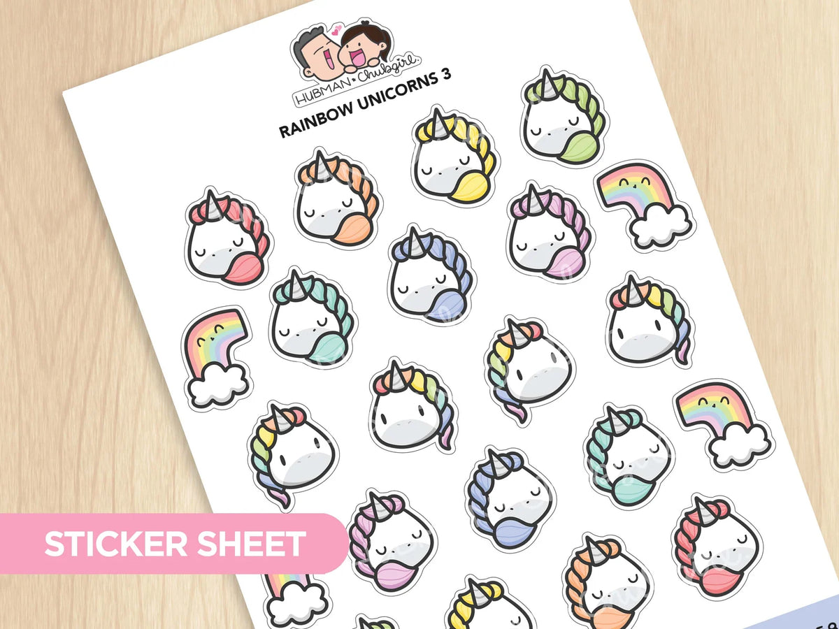 Rainbow Unicorn Planner Box Set with Dot-Grid Journal, Stickers, Washi Tape, Acrylic Ruler and Enamel Pin