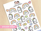 Rainbow Unicorn Planner Box Set with Dot-Grid Journal, Stickers, Washi Tape, Acrylic Ruler and Enamel Pin