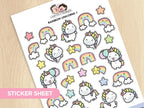 Rainbow Unicorn Planner Box Set with Dot-Grid Journal, Stickers, Washi Tape, Acrylic Ruler and Enamel Pin