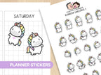 Rainbow Unicorn Planner Box Set with Dot-Grid Journal, Stickers, Washi Tape, Acrylic Ruler and Enamel Pin